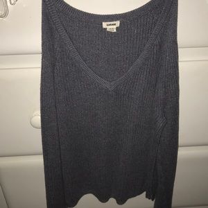Grey Cold Shoulder Sweater